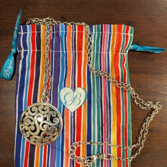 Brighton Round Scroll Design Contempo Pendant Necklace - Picture 3 of 6